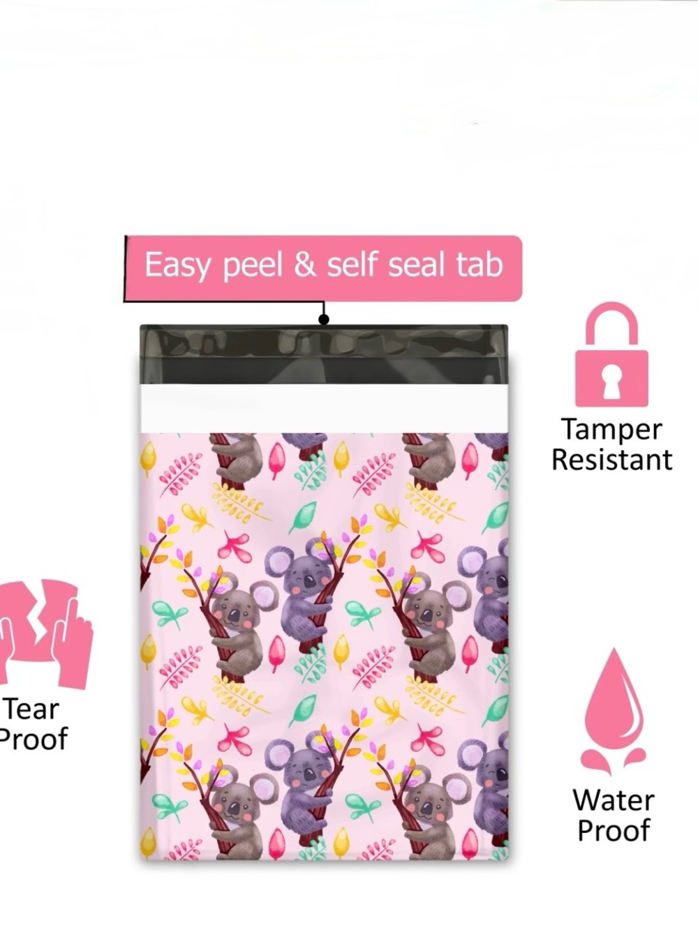 100 each, New! Koala Poly Mailers- Shipping Supplies Size: 10 inch x 13 inch.